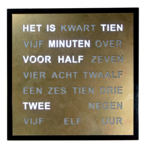 Woordklok Large GOUD Nederlands 40x40 cm