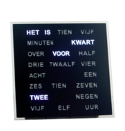 Woordklok small Zwart Nederlands 20x20 cm